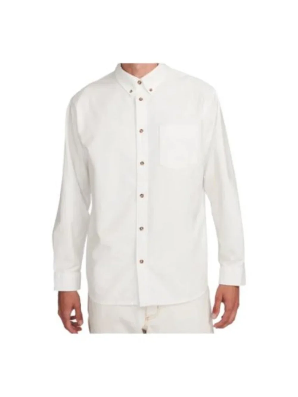 Nike Men L Life Long Sleeve Oxford Button Down Shirt Summit White Event Work NEW
